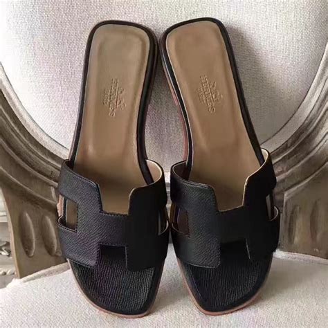 hermes nero|hermes black leather sandals.